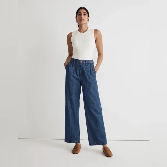 Madewell The Harlow Baggy Straight Wide-Leg Jean in Fairson Wash - Picture 2 of 6